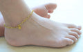 anklets Bohemian Gold Anklet Bracelet Summer Beach Jewelry Indian Payal for weddings Statement Barefoot - by Pretty Ponytails