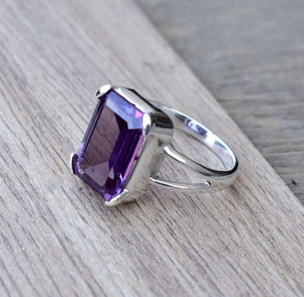 boho alexandrite ring handmade solid 925 sterling silver wedding anniversary gift bright engagement - by jaipur art jewels