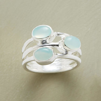 rings Boho Aqua Chalcedony Spinner Stackable 925 Sterling Silver Ring Handmade Jewelry,For Women - by GIRIVAR CREATIONS