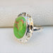 green copper turquoise ring natural gemstone 925 sterling silver handmade women jewelry hammered - by jaipur art jewels