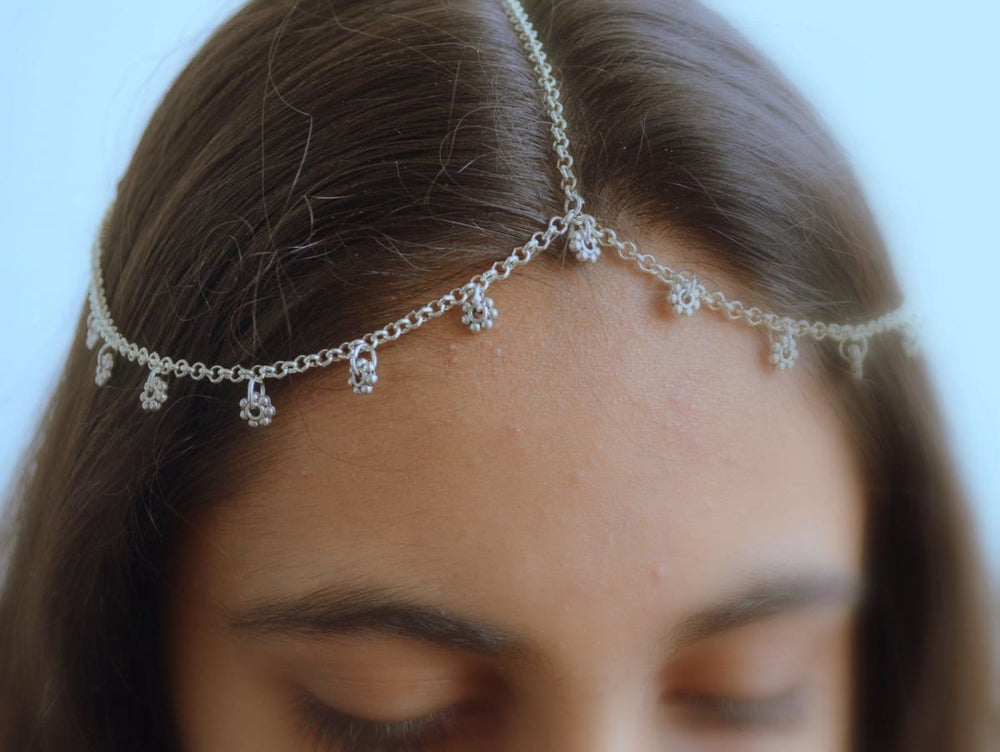 hair accessories Boho Head chain Forehead jewelry Matha Patti Tikka Headpiece Indian accessory for Women, - by Pretty Ponytails