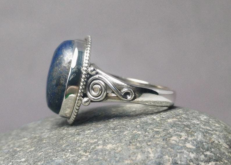 rings Boho Lapis Lazuli 925 Sterling Silver Ring,Handmade Jewelry,Gift for her Christmas Gift - by TanaBanaCrafts