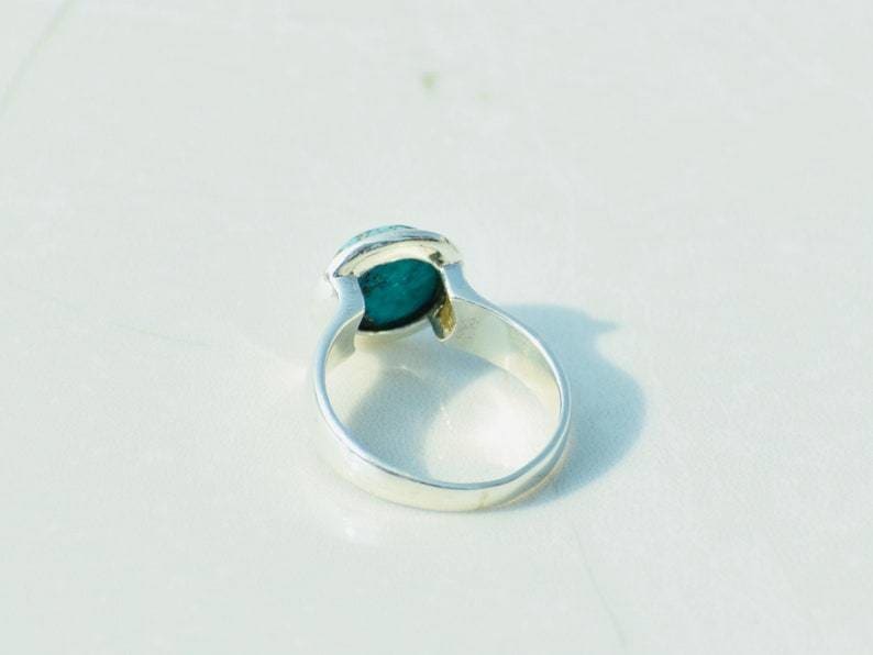 rings Boho Turquoise 925 Silver Gemstone Ring,December Birthstone,Handmade Jewelry,Christmas Gift For her - by TanaBanaCrafts