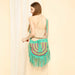 Boho Turquoise Woven Sling Bag Free Wallet Festival Leather Summer - by Aurolius