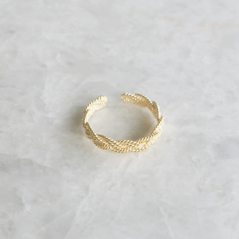 Toe Rings Braided gold infinity toe ring Gold plated silver braided Minimal Minimalist jewelry Boho (TR58) Thai Jewelry - by SilverCartel
