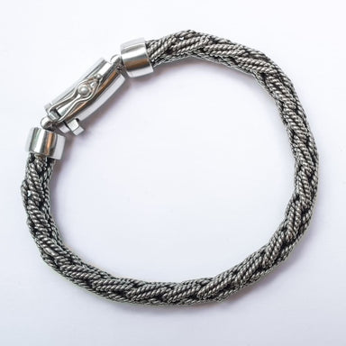 Bracelets Braided Silver Bracelet Handmade Jewelry Gift - by Craftnez