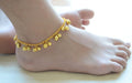 anklets Bridal Anklet Gold Ankle Bracelet with Bells/Ghungroo Traditional Indian Wedding Payal for Women - by Pretty Ponytails