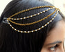hair accessories Bridal Indian Matha Patti Rajathani Maang Tikka Headpiece - by Pretty Ponytails