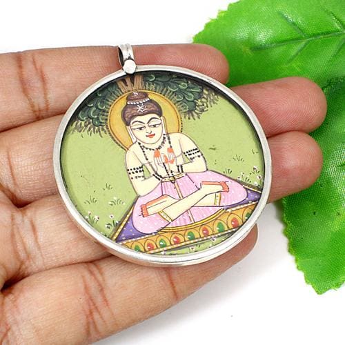 Buddha Hand Painting In 925 Silver Pendant For Man & Women - by Ishu gems