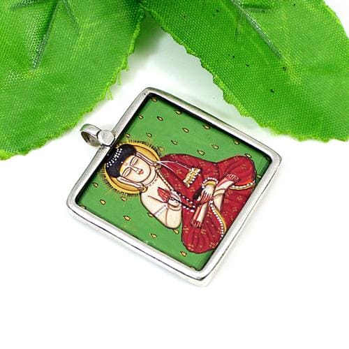 Buddha Hand Painting Pendant In 925 Sterling Silver For Man & Women - by Ishu gems