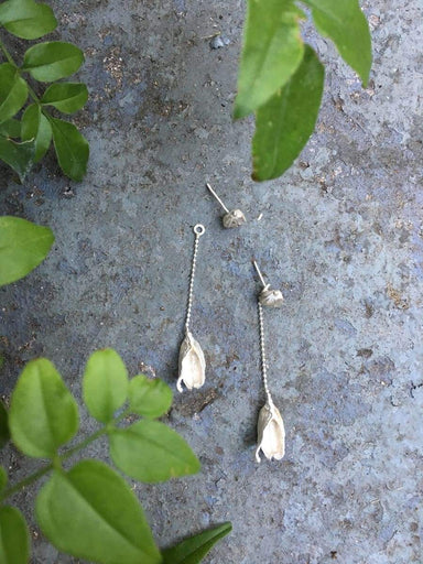 Earrings CARDAMOM earrings two in one earring dangle or post daughter gift daugthetr law botanical jewelry love gardening