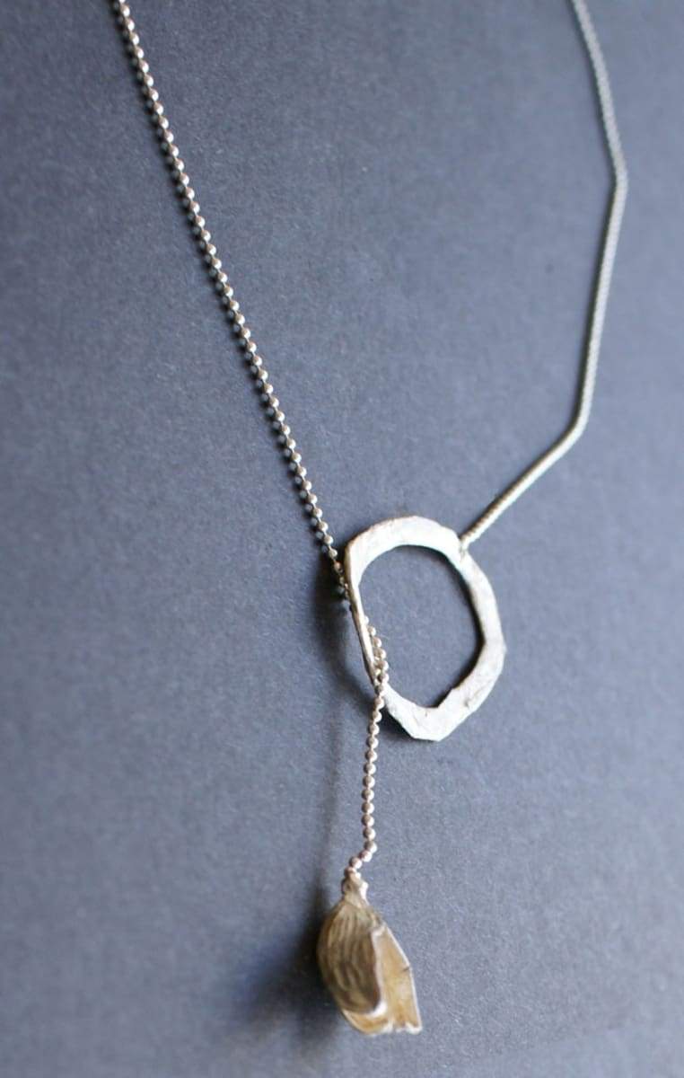 Necklaces CARDAMOM sterling silver lariat seed necklace dellicated organic pendant sister bridal sweet arty