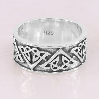 Solid 925 Sterling Celtic Ring Oxidized Band Silver Thumb Women Ring (5mm)  Size 8 - Walmart.com