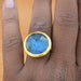 Rings Checker Cut Blue Fire Labradorite gold ring,14k yellow ring