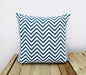 Chevron Print Indigo Pillow Cover Cotton Cushion Size Available. - By Vliving