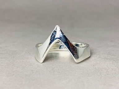 Chevron Ring 925 Silver Shape V Modern Jewelry Trendy Simple Band Woman Gift - by Heaven