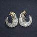 Christmas Gift Victorian Yellow Gold Silver Natural Polki diamond Handmade Stud Designer Earrings Traditional Wedding Earring - by Vidita 
