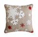 Christmas linen pillow cover snowflake Indian brocade applique & embroidered pillow size 16X 16 - Pillows & Cushions