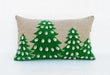 Christmas Linen Pillow Cover Christmas Tree Velvet Applique Cowri Size 12x 20 - By Vliving