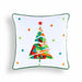 Christmas Pillow Cover Christmas Tree Geometrical Embroidered Size 16x 16 - By Vliving