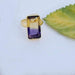 Citrine Amethyst Ametrine Gemstone 925 Sterling silver Ring 22K Yellow Gold Filled Rose
