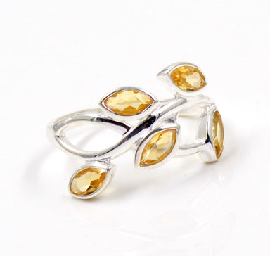 rings Citrine Gemstone Solid 925 Sterling Silver Ring,Anniversary Gift,Handmade Jewelry For Her - by Maya Studio