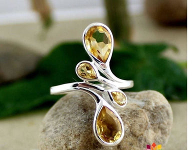 rings Citrine ring citrine gemstone jewelry - by Maya Studio