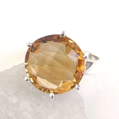 rings Citrine Ring Natural Yellow Briolette cut Stone Sterling silver Prong Ring-D053 - by Adorable Craft