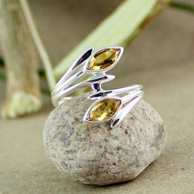 Rings citrine ring silver gemstone jewelry engagement - 4 by Maya Studio