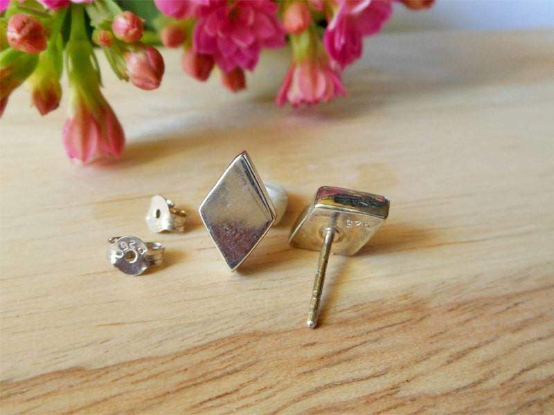 Earrings Classic Unique 3 Dimensions Silver Diamond Shaped Earrings,Rhombus Earring,Stud Earrings,Geometric Earring,Personalized Gifts,Gifts