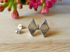 Earrings Classic Unique 3 Dimensions Silver Diamond Shaped Earrings,Rhombus Earring,Stud Earrings,Geometric Earring,Personalized Gifts,Gifts