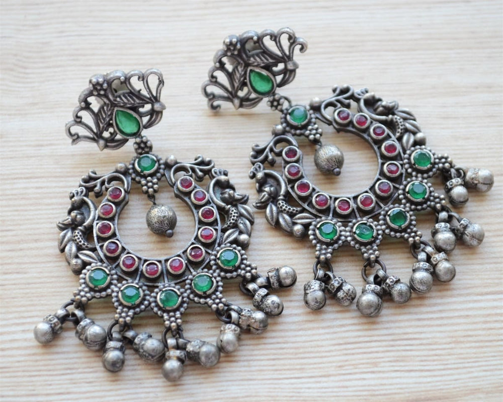 earrings Cocktail Party Wear Chandelier Earrings Indian Jhumki Rajasthani Chandbali - by Pretty Ponytails