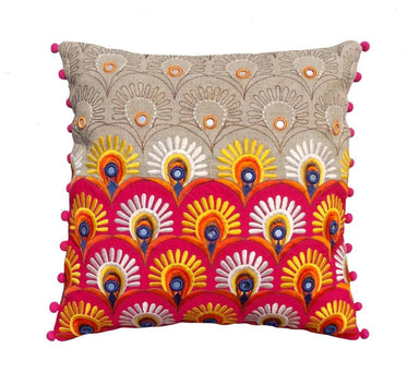 Colorful Bohemian Style Linen Embroidered Pillow Case - By Vliving