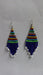 earrings African Beaded Handmade jewelry Dangling blue beaded Moms gift Her Christmas Tassel - Title by Naruki Crafts