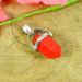 Necklaces Red Coral Gemstone Solid 925 Sterling Silver Double Terminated 25 x 8 MM Bail Pencil Point Pendant