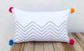 Cotton white pillow with aztec zig zag embroidery - Pillows & Cushions