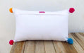 Cotton white pillow with aztec zig zag embroidery - Pillows & Cushions