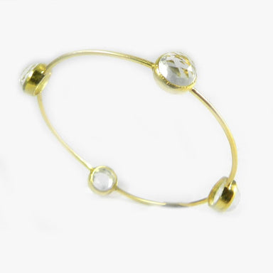 Bracelets Crystal Hydro 925 Sterling Silver Designer Bezel Bangle Jewelry - by Ishu gems
