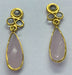 Earrings Crystal Polki with Pink Calci Stud Earring Gold Plated - by TJ GEMS