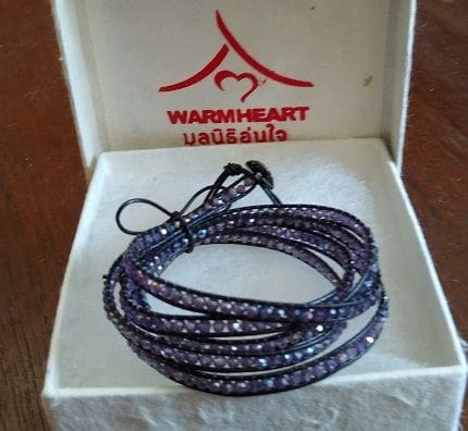 2mm Crystal Wrap Bracelet Purple - By Warm Heart Worldwide