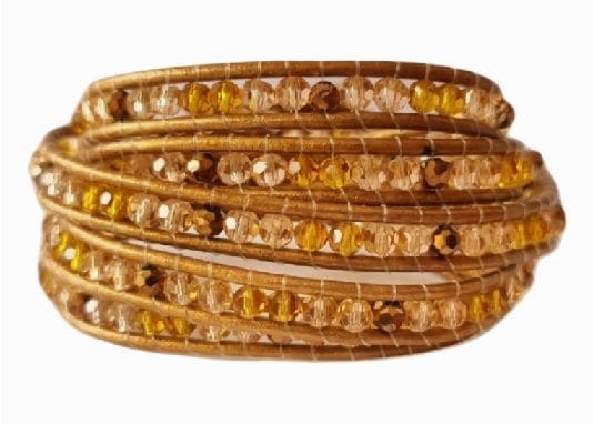Crystals Copper Mix Wrap Bracelet - By Warm Heart Worldwide