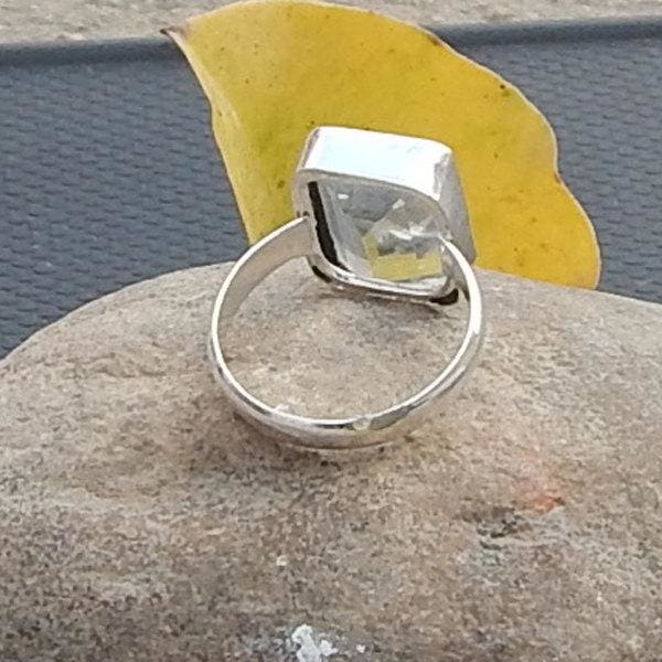 Cushion Cut White Topaz Gemstone 925 Sterling silver Ring Crystal 22K Yellow Gold Filled Rose - by Subham Jewels