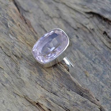 Cushion Pink Kunzite Quartz Gemstone 925 Sterling silver Ring 22K Yellow Gold Filled Rose gold - by Subham Jewels