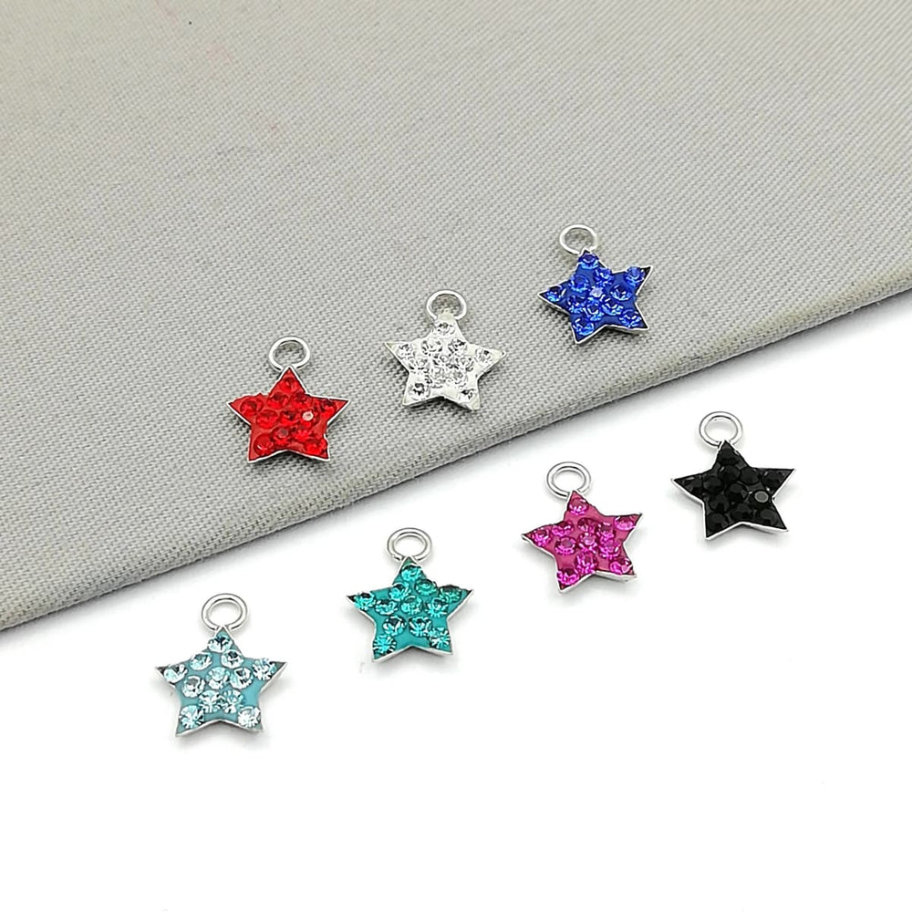 earrings CZ Star Necklace Constellation Jewelry Cartilage Hoops Rose Gold Charm Small Hoop Earrings Tiny Crystal Charms G8 - Title by 