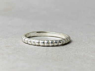 Stacking Ring 925 Silver Handmade Dainty Beaded Thin Delicate Simple - by Heaven Jewelry