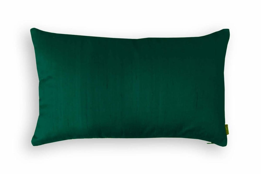 Dark Green Silken Pillow Cover - By Vliving