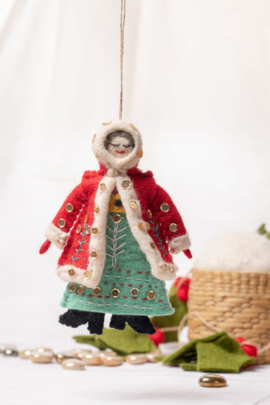 De Kulture Handmade Premium Felt Santa Doll Christmas Ornament Eco Friendly Needle Felted Stuffed Ideal for Home Office Decoration Holiday 