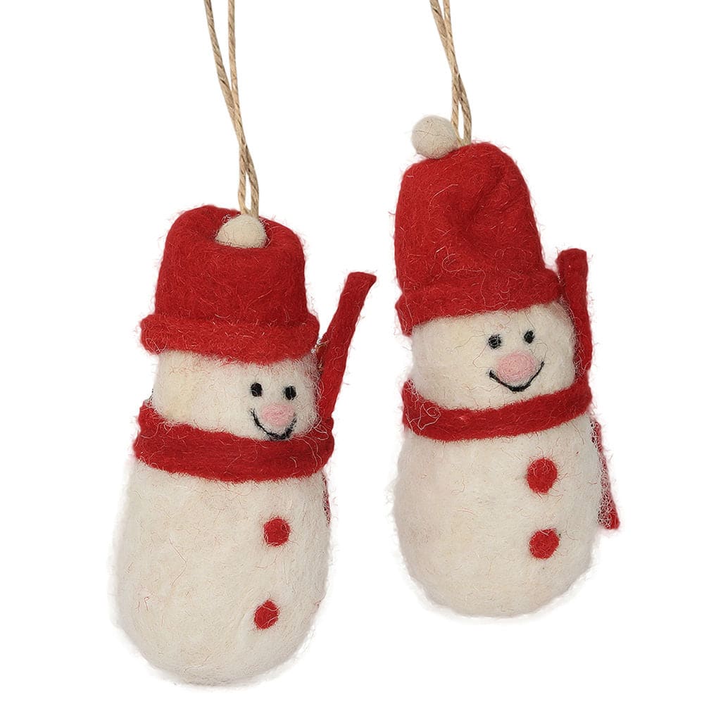 De Kulture Handmade Premium Wool Felt Baby Snowman Eco Friendly Needle Felted Christmas Xmas Tree Decoration Stuffed Ornament For Home 