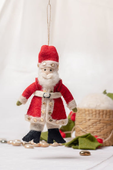 De Kulture Handmade Premium Wool Felt Christmas Santa Claus Ornament Eco Friendly Needle Felted Stuffed Ideal for Home Office Decoration 