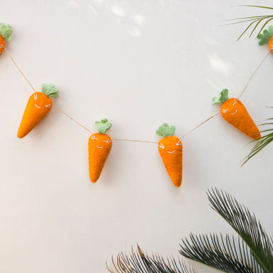 De Kulture Handmade Premium Wool Felt Easter Carrot Garland Eco Friendly Eastertide Wall Hanging Home Office Wedding Party Holiday 